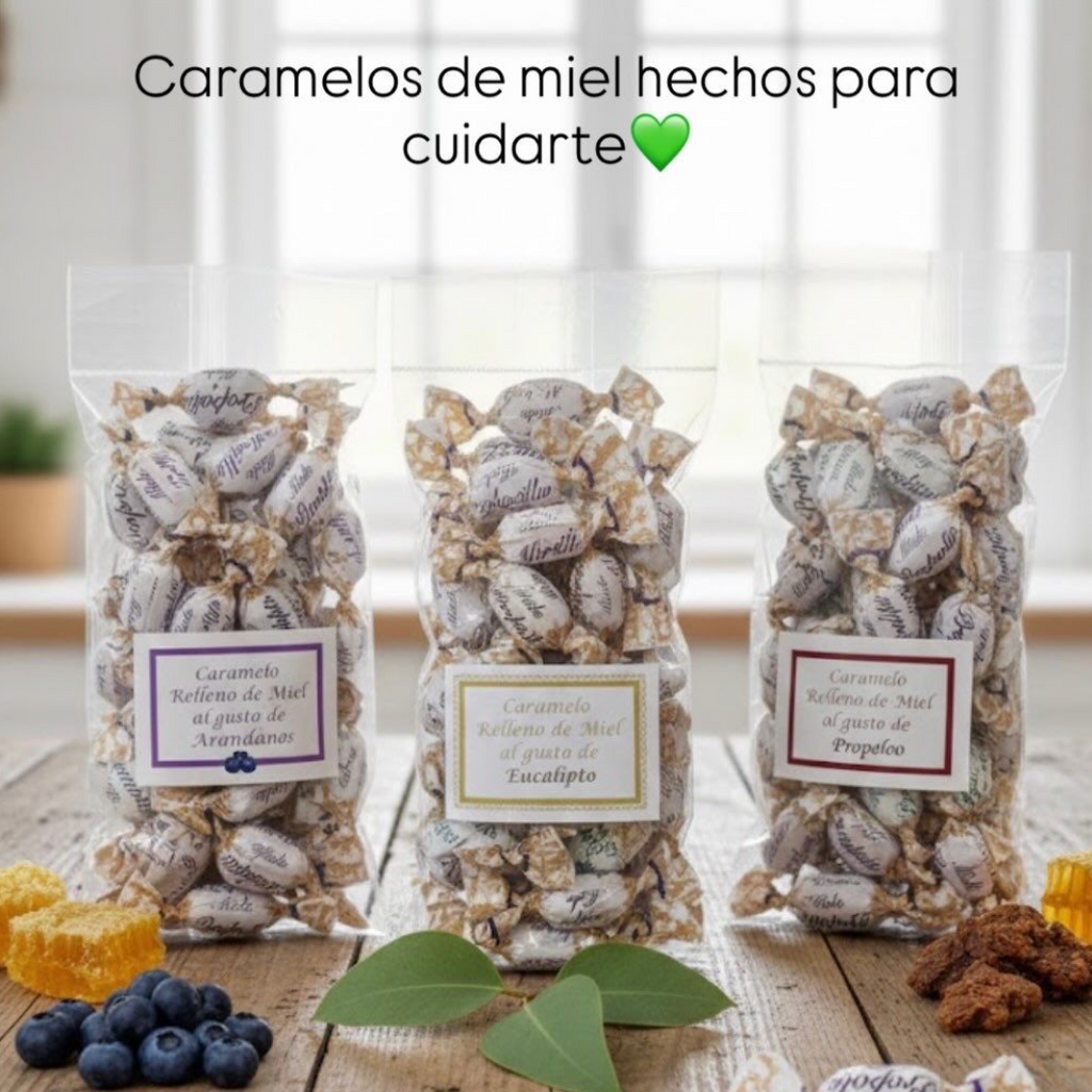 Caramelos rellenos de miel